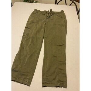 Sonoma Pants Womens Medium Green Cargo Drawstring Waist Pockets Casual Size 4